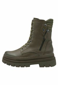 Marco Tozzi Fűzős bokacsizmák - khaki comb