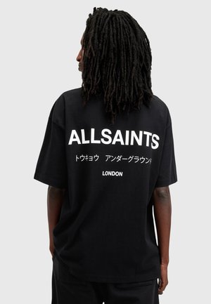 AllSaints UNDERGROUND CREW - Marškinėliai su spaudiniu - jet black