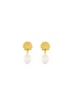 SHELL FAUX PEARL DROP EARRINGS - Orecchini - gold-coloured