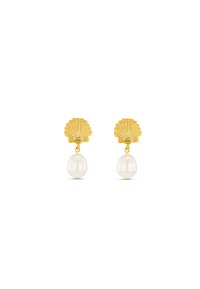 SHELL FAUX PEARL DROP EARRINGS - Naušnice - gold-coloured