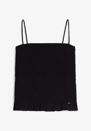 Tommy Jeans, SMOCK STRAPPY TOP - Top - black