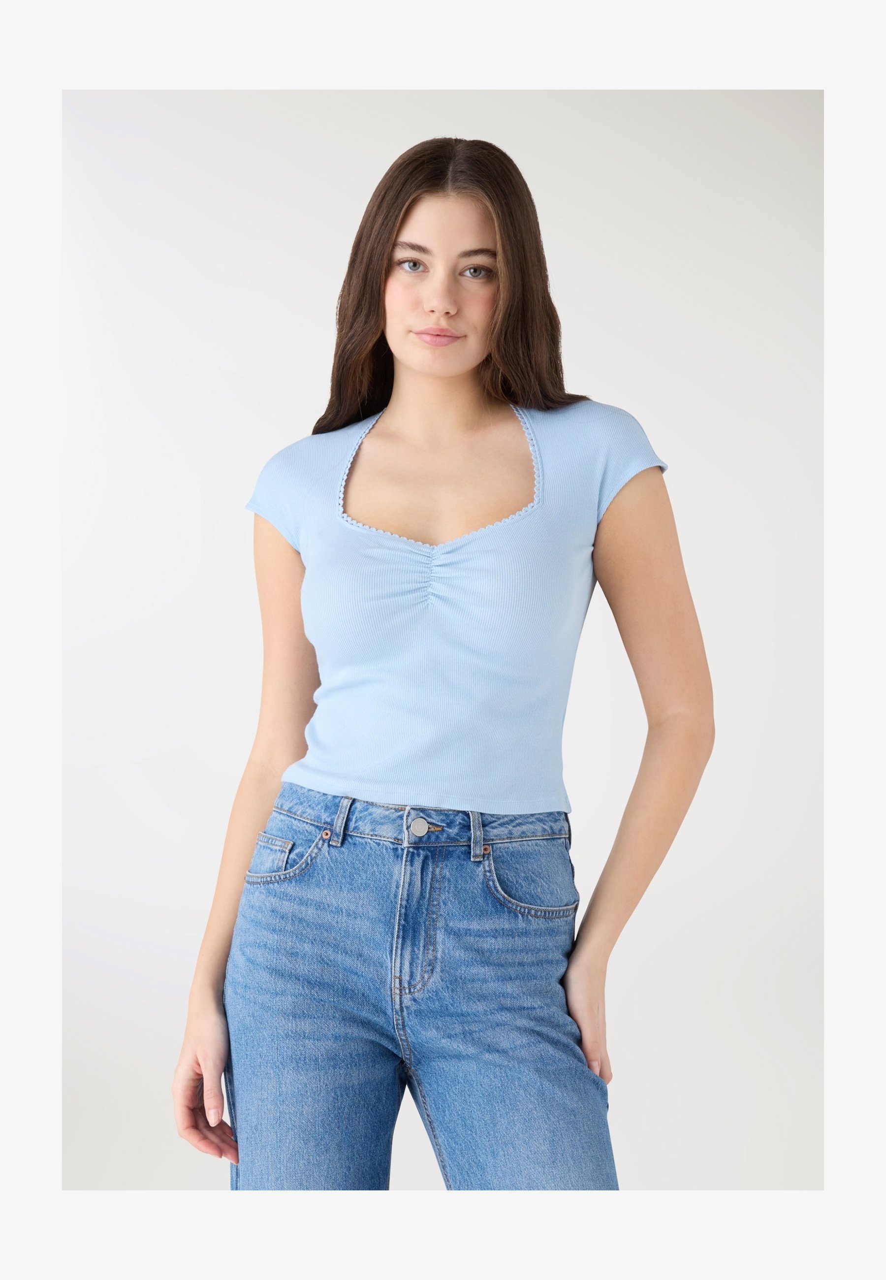 Koton Maglietta Donna A Maniche Corte, Righe Marine (J01), Taglia L, Cotone
