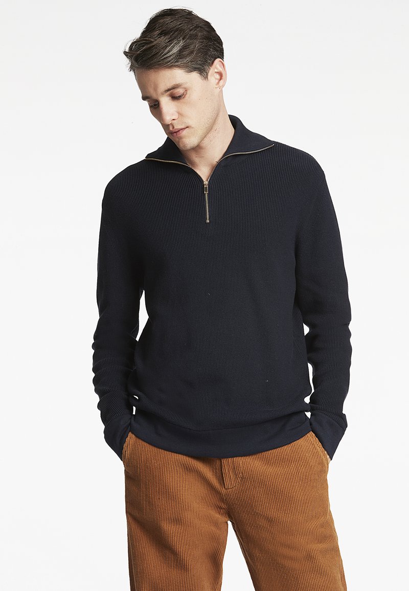 Lindbergh HALF ZIP Jumper navy/dark blue Zalando