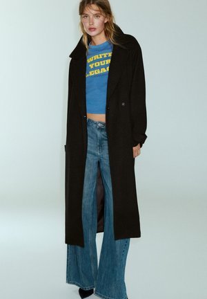 PULL&BEAR, BELTED LONG - COAT - Ballonkabát - black