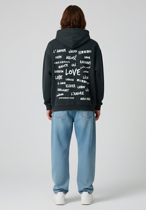 UNIVERSAL LOVE BACK PRINT - Sweat à capuche - washed black