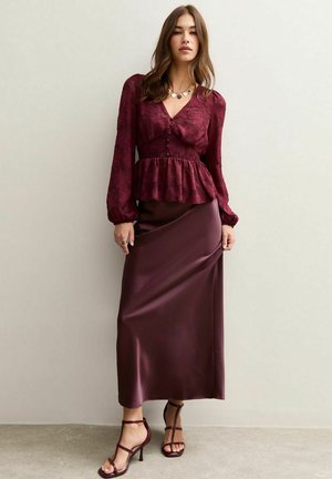 BIAS CUT - Gonna lunga - burgundy