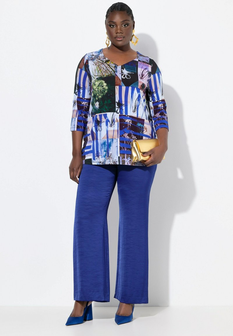 Ulla Popken TEXTURED Stoffhose navy/dunkelblau