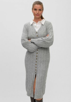 Vero Moda, KNITTED DRESS VMSILLE LONG DRESS - Robe pull - light grey melange