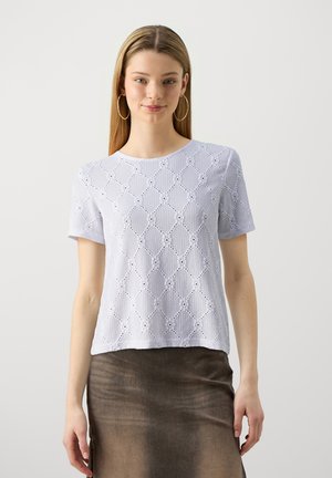 Pieces PCSANNI O NECK EMBRODERY - Μπλουζάκι με στάμπα - bright white