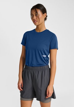Hummel WORKOUT W S/S - Sport T-Shirt - navy peony
