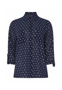 DOBBY TAB SLEEVE - Button-down blouse - navy