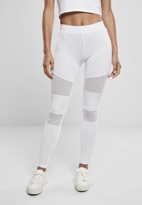 Urban Classics - LADIES TECH MESH LEGGINGS - Leggings - white Miniaturebillede 1