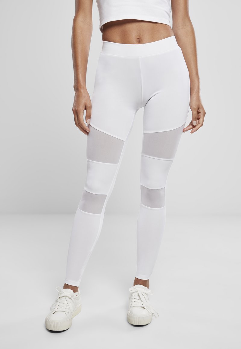 Urban Classics - LADIES TECH MESH LEGGINGS - Leggings - white, Forstør