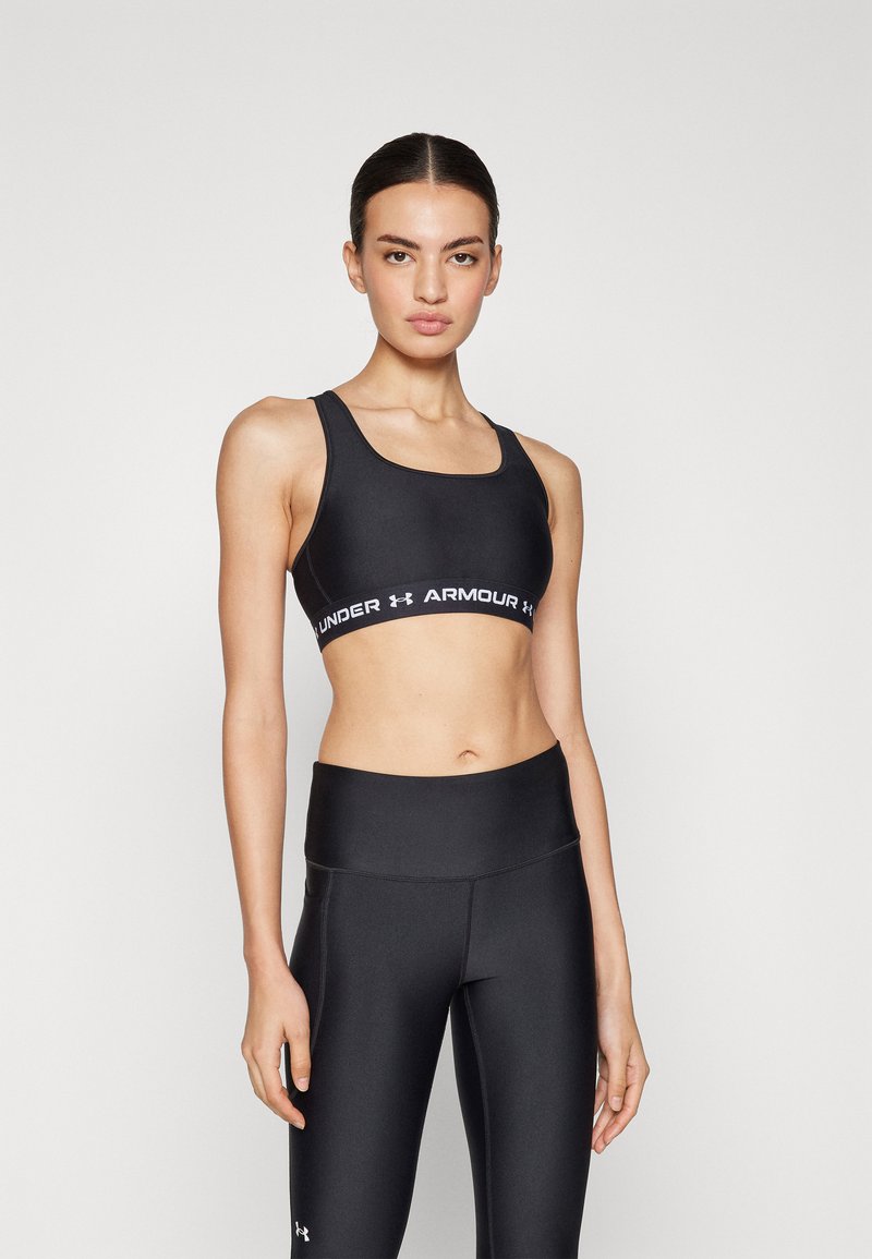 Under Armour CROSSBACK MID BRA - Sutien sport cu susținere medie - black/white