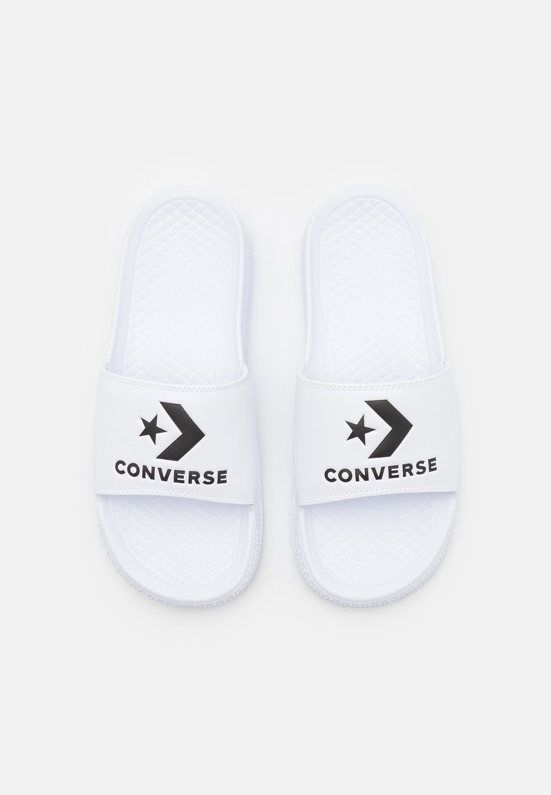 SLIDE UNISEX - Sandalias planas white/black/blanco - Zalando.es