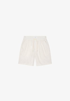 Hellbeige legere Shorts mit elastischem Bund und Kordelzug, mit Seitentaschen und lockerem Sitz.
