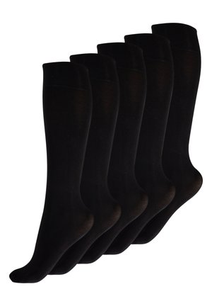 5 PACK COLOURED COTTON - Calzettoni - black