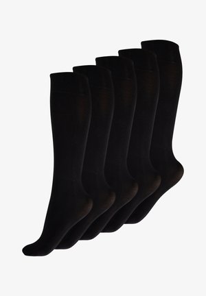 5 PACK COLOURED COTTON - Calcetines hasta la rodilla - black