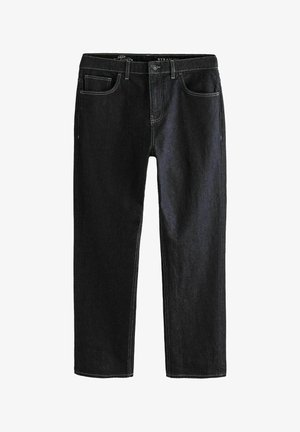 Sorte straight-leg jeans lavet af denim med kontrasterende hvid syning. Har fem lommer og en standard knaplukning.