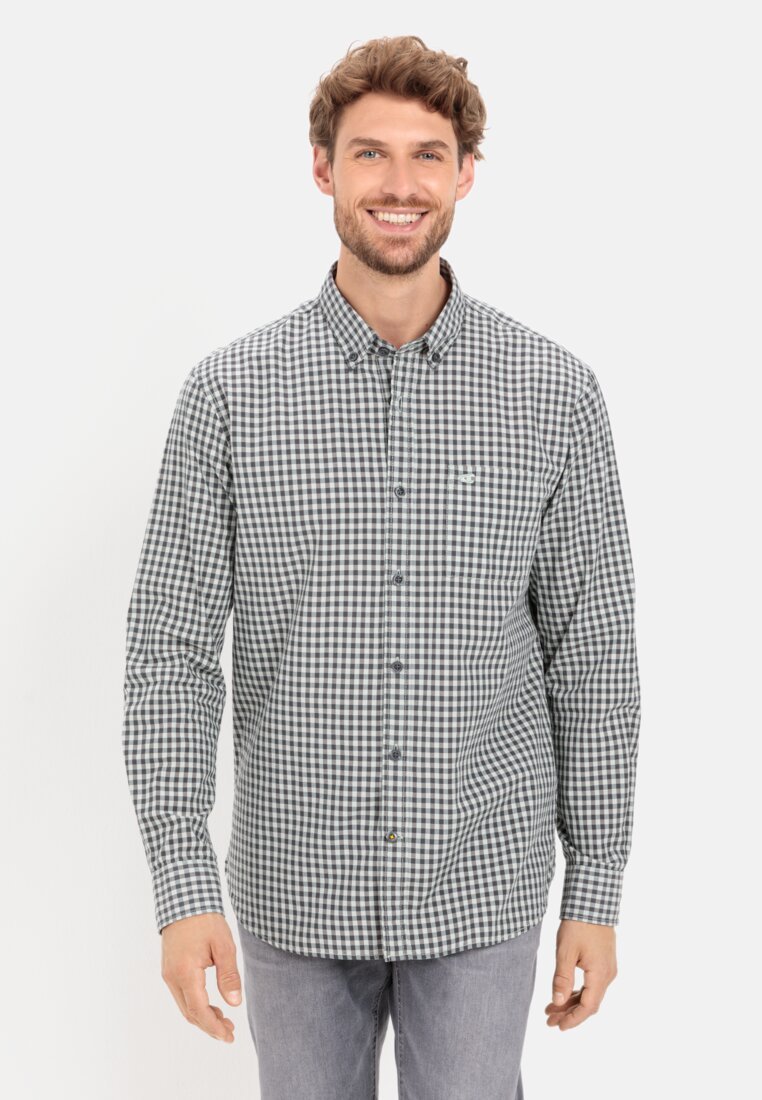 camel active MIT BUTTON-DOWN KRAGEN  - Hemd - glacier green