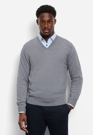 BASIC V-PULLOVER - Maglione - silbergrau
