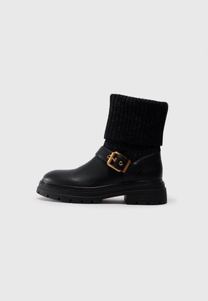 Cowboy/biker ankle boot - nero