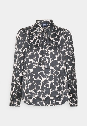 GAP Petite TIE NECK - Bluse - black