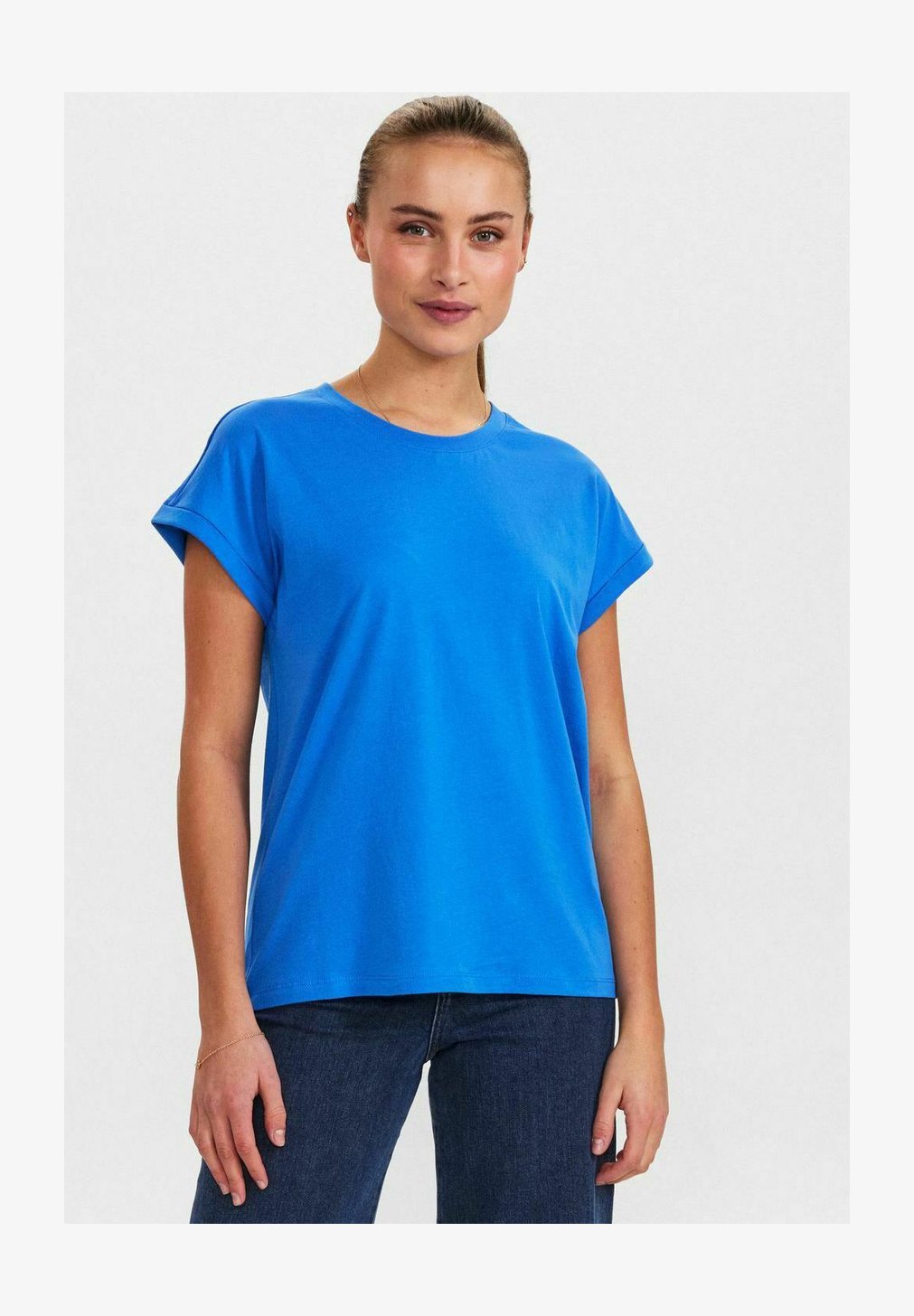 Noisy May Nmmathilde S/S Loose Long Top Bg Noos – T-shirt Donna In Cotone Organico, Maniche Corte, Taglio Lungo E Morbido