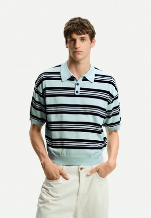 STRIPED - Polo shirt - light blue