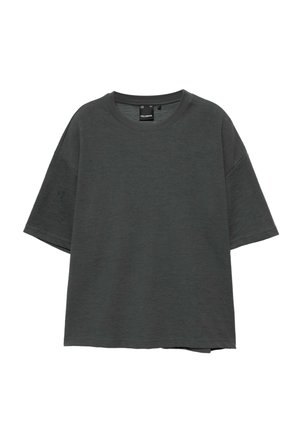 PULL&BEAR, RELAXED FIT TEXTURED - T-SHIRT - T-shirt basique - dark grey