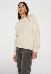 ONLY ONLEMMA BUTTON O NECK - Pullover - pumice stone