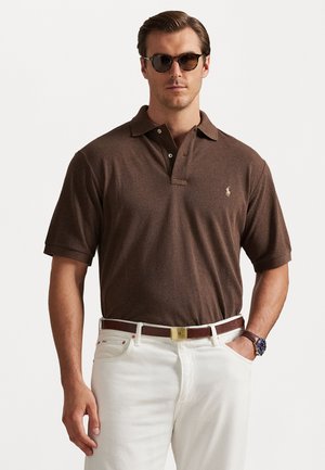THE ICONIC MESH POLO SHIRT - Polokošeľa - nutmeg brown heather