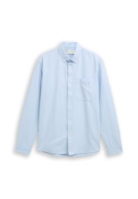 Γαλάζιο μακρυμάνικο πουκάμισο με κλασικό γιακά, μία τσέπη στο στήθος και απαλό βαμβακερό ύφασμα. Διαθέτει λευκά κουμπιά.