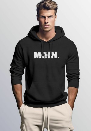 MOIN DIALEKT NORTH HAMBURG ANCHOR PRINT FASHION STREETSTYLE NEVERLESS - Hoodie - schwarz