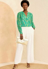 Love & Roses V NECK LONG SLEEVE OVER THE HEAD - REGULAR FIT - Camicetta - green metallic
