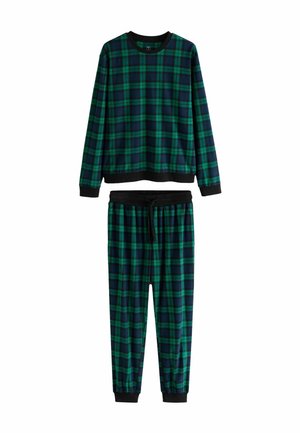 REGULAR FIT - MOTIONFLEX COSY LONG SLEEVE CUFFED SET  - Pyžamová súprava - green blue check