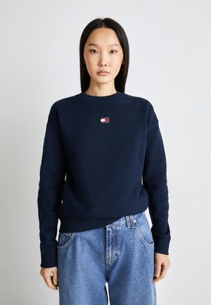 Tommy Jeans BADGE CREW EXT - Sweatshirt - dark night navy