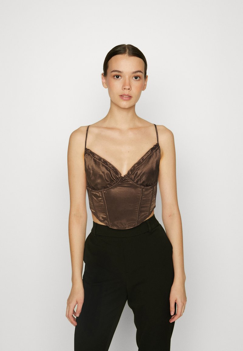 BDG Urban Outfitters CORSET Top chocolate/dark brown Zalando.ie