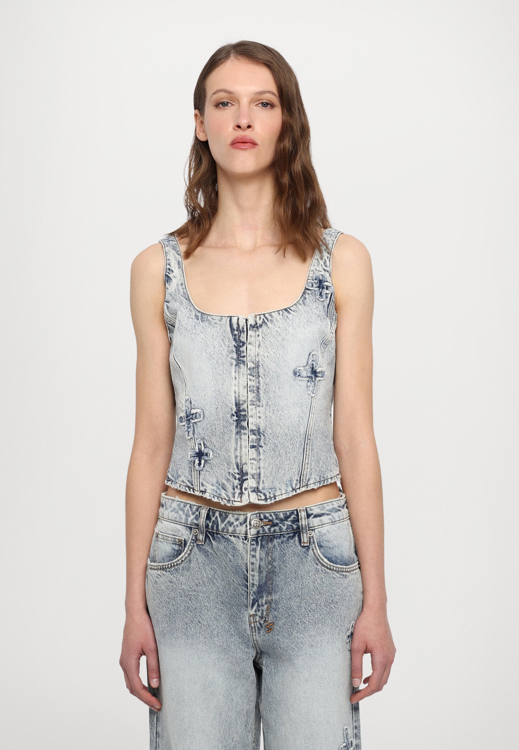 売れ筋商品|||スビ Tシャツ レディース トップス GIGI BUSTIER KLASSIC KRAFTWERK - Top - light blue Gigi Klassic Kraftwerk Bustier | Ksubi ++