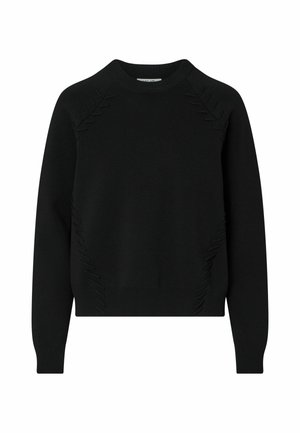 LIU JO, LIU JO BOXY SWEATER WITH BRAIDED DETAILS - Trui - black