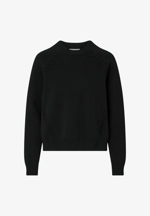 LIU JO, LIU JO BOXY SWEATER WITH BRAIDED DETAILS - Trui - black