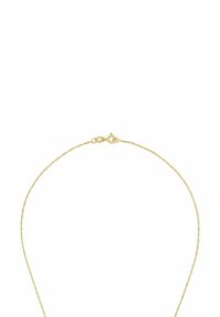 Collar de cadena de oro con un diseño torcido, cierre de langosta y textura suave. Simple y elegante, con un acabado brillante.