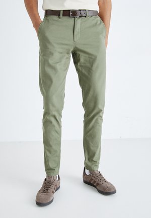 Jack & Jones JPSTMARCO JJDAVE WITH BELT - Chino stiliaus kelnės - dusty olive