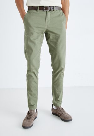 Jack & Jones PREMIUM JPSTMARCO JJDAVE WITH BELT - Chino - dusty olive