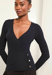 Lipsy WRAP DETAIL - Džemperis - navy blue