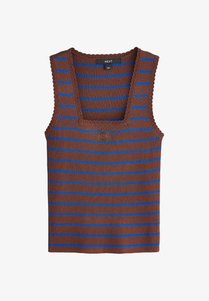 Next, REGULAR FIT - Débardeur - chocolate brown blue stripe