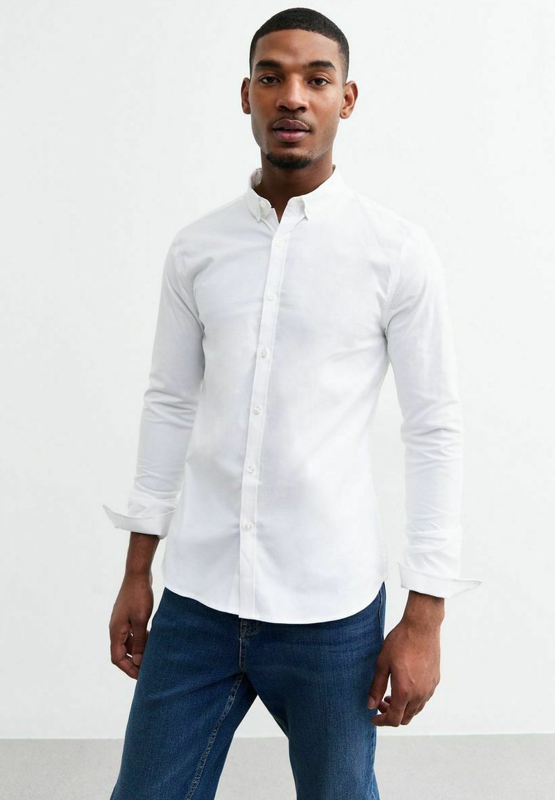 New Look LONG SLEEVE MUSCLE FIT OXFORD - Overhemd - white