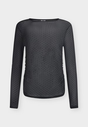 Pieces, PCBOBO ROUCHING TOP - Maglietta a manica lunga - black aop/tiny black dots