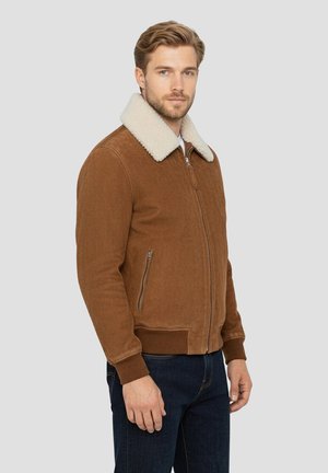 Schott WITH REMOVABLE COLLAR - Giacca di pelle - rouille