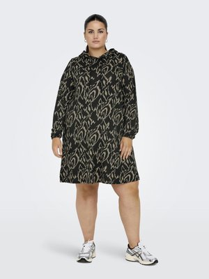 CARALBA HOOD KNEE DRESS - Obleka/pulover - black